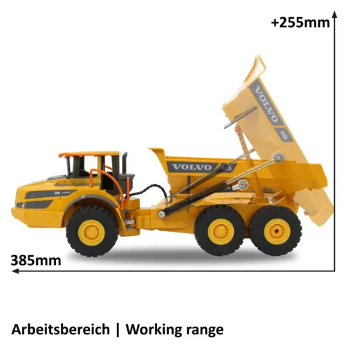 BESTUURARE (RC) DUMP TRUCK VOLVO A40G SCHAAL 1:20 - Afbeelding 8