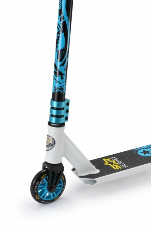 STEP / STUNTSTEP STAR SCOOTER FREESTYLE alu STUNTSTEP 110MM MINI WIT / BLAUW - Afbeelding 4