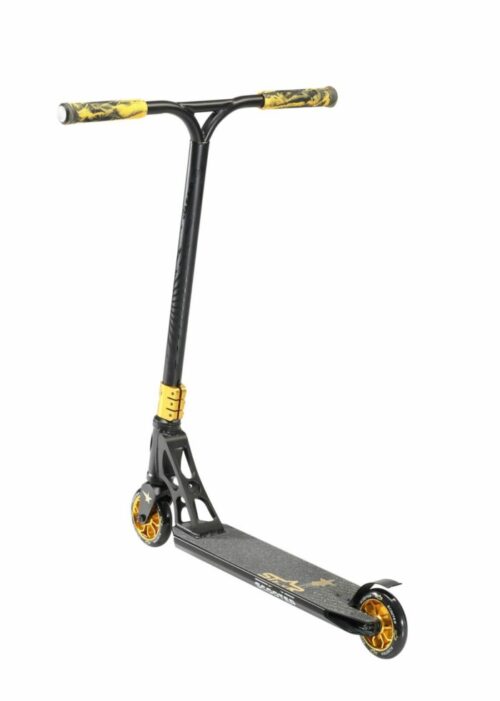 Step / Stuntstep STAR SCOOTER Freestyle Jump alu stuntstep 110mm Pro Trick Roller zwart goud - Afbeelding 7